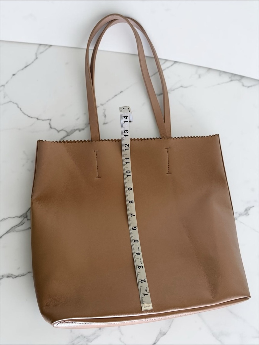Shiraleah Chicago Lola Tote Bag Blush Pink Vegan Leather Laser Cut Sawtooth Lar - Picture 11 of 11